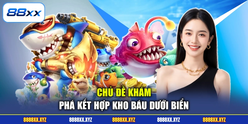 Chủ đề khám phá kết hợp kho báu dưới biển
